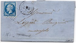 1863 - Cachet type 15 + P.C. 602 + B.R. H