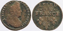 Dy 1589 - Louis XIV - Liard - 1695, Lyon