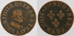 Dy 1273 - Henri IV - Double tournois - 1608, Paris