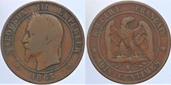 F-134 - Second Empire - 10 centimes - 1863 K