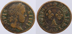Dy 1586 - Louis XIV - Denier tournois - 1649, Paris