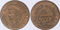 F-118 - Troisième République - Cérès - 5 c. - 1884 A