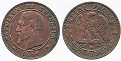 F-107 - Second Empire - 2 centimes - 1854 D