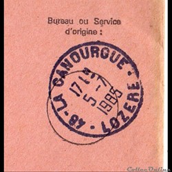 1985 - Type A9 sur enveloppe dépêche