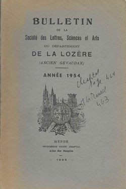 1954 - Bulletin de la Société des Lettres de la Lozère