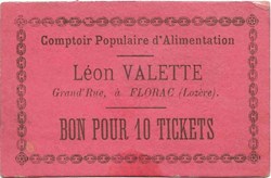BON pour 10 tickets, Florac (Lozère)