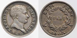F-160 - Premier Empire - 1/4 de franc - 1807, Paris