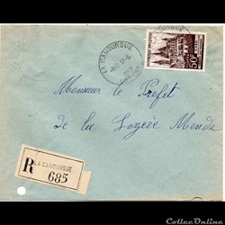 1953 - Cachets type A5 sur recommandé