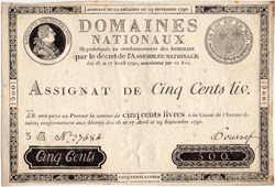 Assignat de 500 livres - 29 septembre 1790