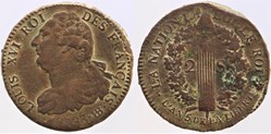 R-38 - Louis XVI - 2 sols - 1793 Strasbourg
