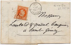 1870 - Cachet type 16 + G.C. 721