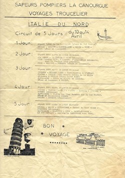 Voyage Italie du nord des pompiers