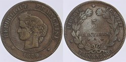 F-118 - Troisième République - Cérès - 5 c. - 1879 A
