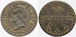 F-100 - Directoire - 1 centime - L'AN 6 A