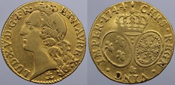Dy 1643 - Louis XV - Ecu d'or - 1744, Aix