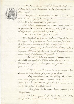 1869 - Vente d'une maison brulée