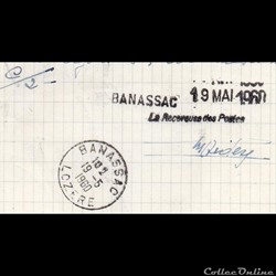 1960 - Cachets type A7 sur mise en service de boite
