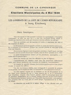 1925 - Elections municipales du 3 mao 1925