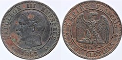 F-107 - Second Empire - 2 centimes - 1855 D ancre