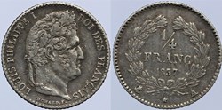 F-166 - Louis Philippe I - 1/4 franc - 1837 A