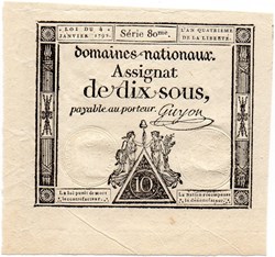 Assignat de 10 sous - 4 janvier 1792