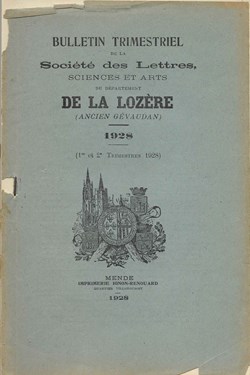 1928 - Bulletin de la Société des Lettres de la Lozère