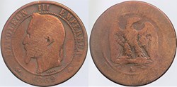 F-134 - Second Empire - 10 centimes - 1862 A
