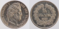F-166 - Louis Philippe I - 1/4 franc - 1833 W