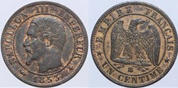F-102 - Second Empire - 1 centime - 1853 BB