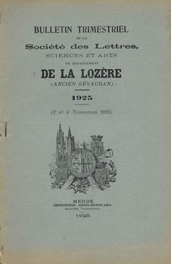 1925 - Bulletin de la Société des Lettres de la Lozère