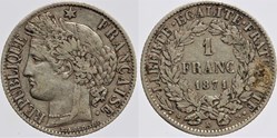 F-216 - Troisième République - Cérès - 1 f. - 1871 K