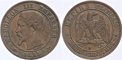 F-107 - Second Empire - 2 centimes - 1855 B ancre