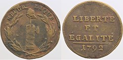 1792 - Convention - Essai au module de 3 deniers