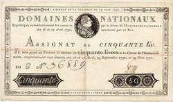 Assignat de 50 livres - 19 juin 1791