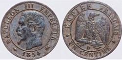 F-102 - Second Empire - 1 centime - 1854 D