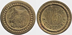 Jeton à consommer - 75 centimes