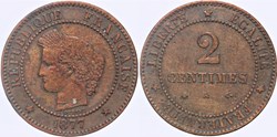 F-109 - Troisième République - Cérès - 2 c. - 1877 A