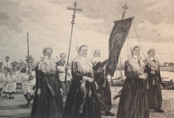 Gravure, procession de C. Giroux, d'après P. M. Dupuy