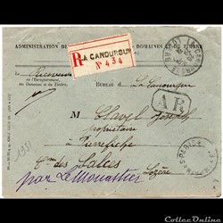 1931 - Cachets type A4 sur recommandé AR