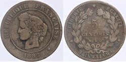 F-118 - Troisième République - Cérès - 5 c. - 1882 A