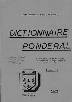 1967 - Dictionnaire pondéral, J. Forien de Rochesnard