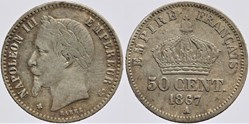 F-188 - Second Empire - 50 centimes - 1867 A