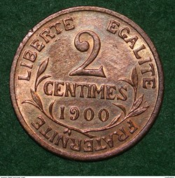 2 centimes Dupuis 1900