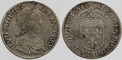 Dy 1463 - Louis XIV - Quart d'écu - 1643, Paris