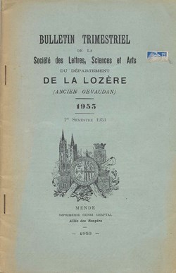 1953 - Bulletin de la Société des Lettres de la Lozère