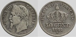 F-188 - Second Empire - 50 centimes - 1864 K