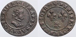 Dy 1359 - Louis XIII - Denier tournois - 1618, Villeneuve