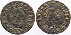 Dombes - Gaston d'Orléans - Denier tournois - 1649