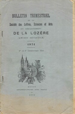 1931 - Bulletin de la Société des Lettres de la Lozère