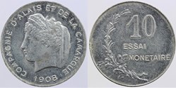 1908 - ESSAI - 10 c. Compagnie d'Alais et de la Camargue.